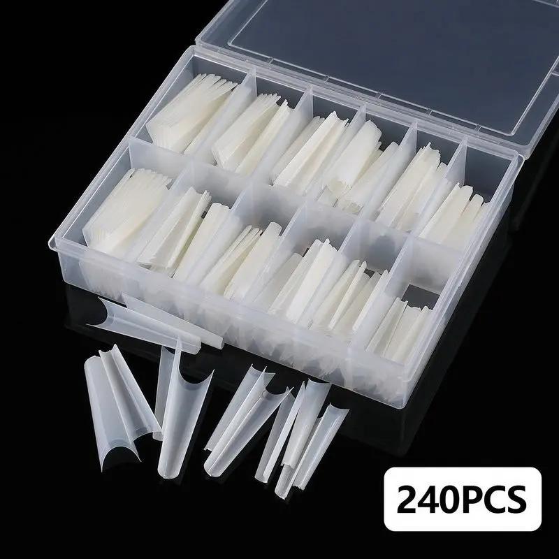 Coco French Denim Tips â Coffret de 240 Capsules Longues Transparentes et Naturelles Sans Marque PINK COCO