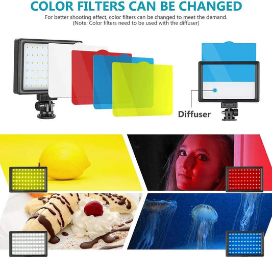 Neewer 2 Packs Draagbare – Kit d’éclairage LED professionnel USB avec trépied PINK COCO