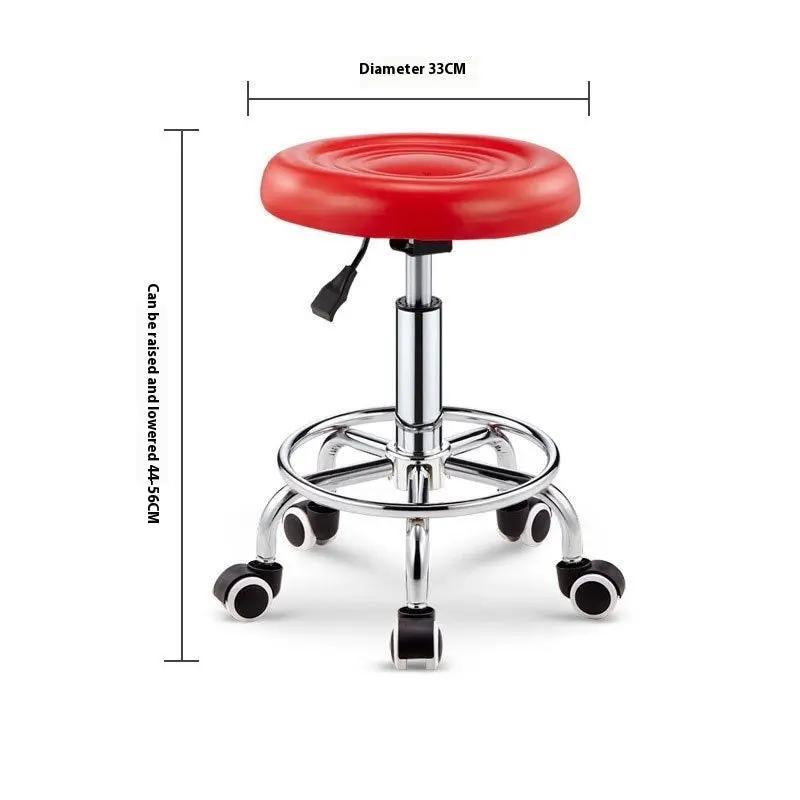 Tabouret de Salon Professionnel Réglable avec Dossier – Design Rond 360° PINK COCO