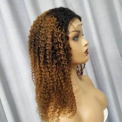 Perruque en Cheveux Naturels Bouclés – Lace Front Kinky Curly Longue PINK COCO