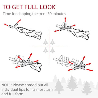 Sapin de Noël Artificiel Enneigé 6pi – Réaliste, Sécuritaire et Facile à Monter | Pink Coco pinkcoco
