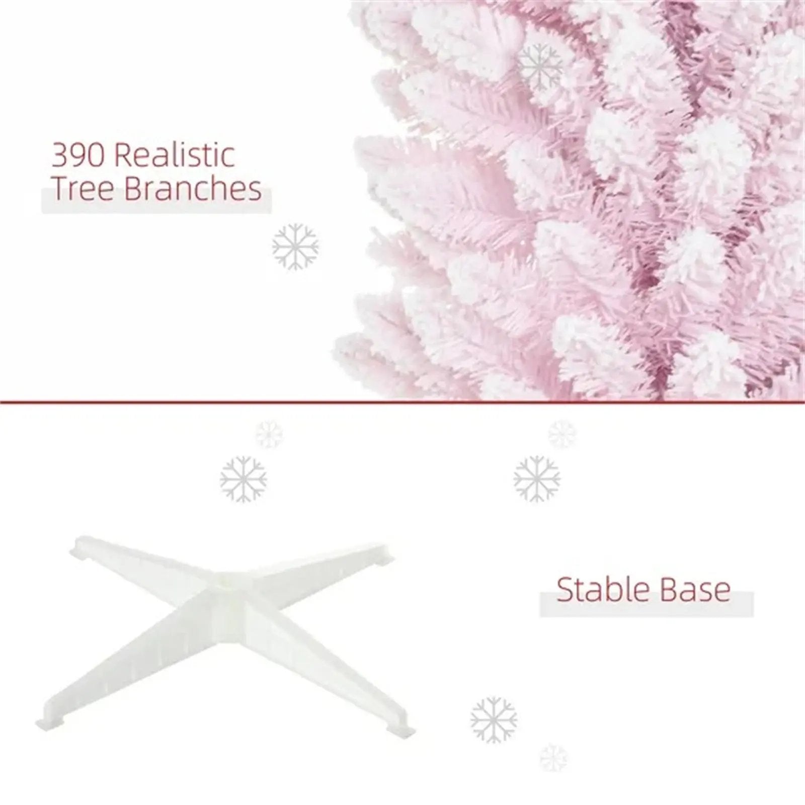 Sapin de Noël Artificiel Enneigé 6pi – Réaliste, Sécuritaire et Facile à Monter | Pink Coco pinkcoco
