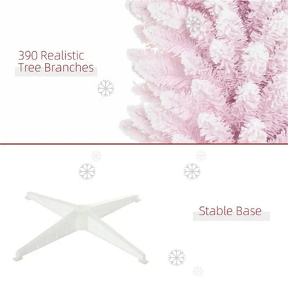 Sapin de Noël Artificiel Enneigé 6pi – Réaliste, Sécuritaire et Facile à Monter | Pink Coco pinkcoco