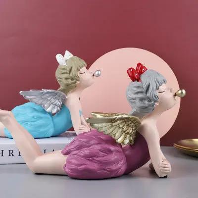 Statue Décorative “Angel Bubble Girl” – Style Luxe Nordique PINK COCO
