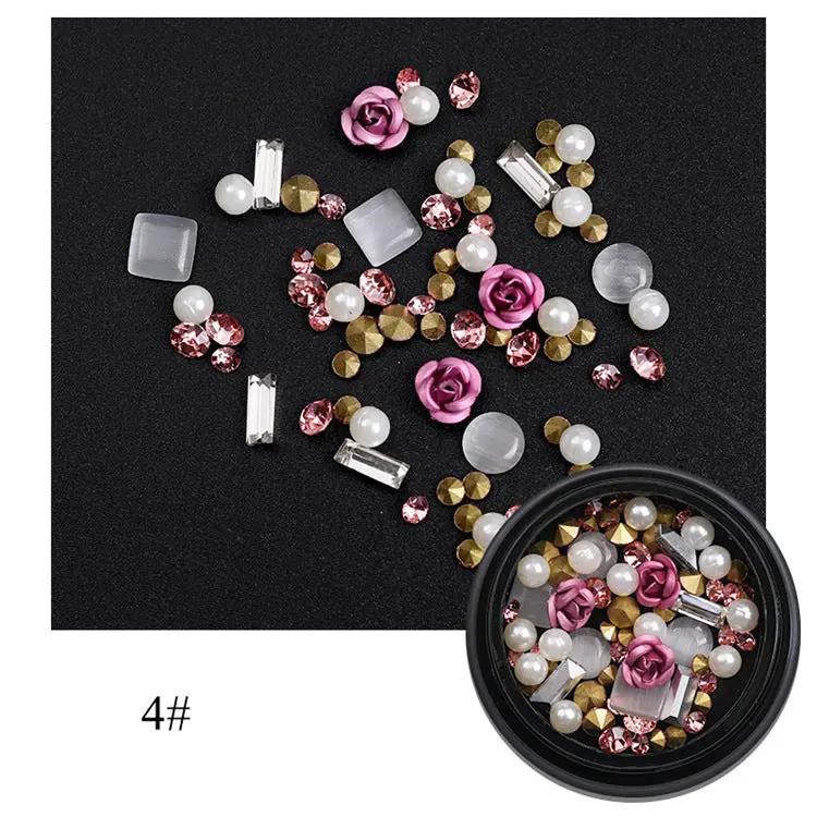 Coco Luxe Gems – Strass Métalliques & Perles Effet Œil de Chat pour Nail Art PINK COCO