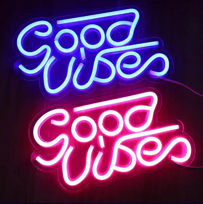 Coco GoodVibes — Néon mural LED décoratif sur plaque transparente PINK COCO