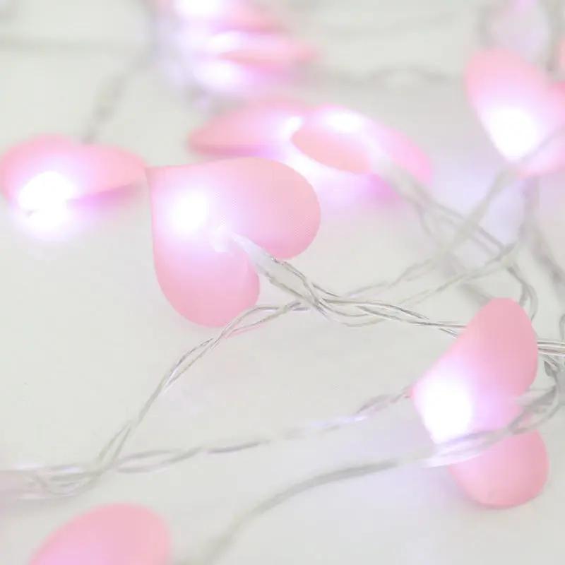 Coco LoveString — Guirlande lumineuse à cœurs en tissu INS PINK COCO