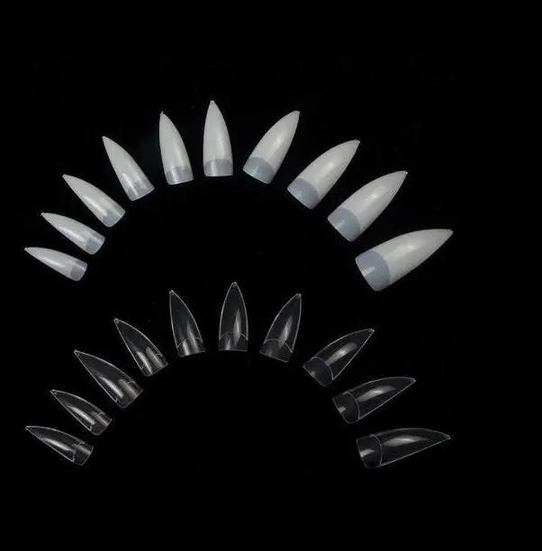 Coco French Tips – Capsules Longues Pointues Naturelles & Transparentes (Boîte de 100 pièces) PINK COCO