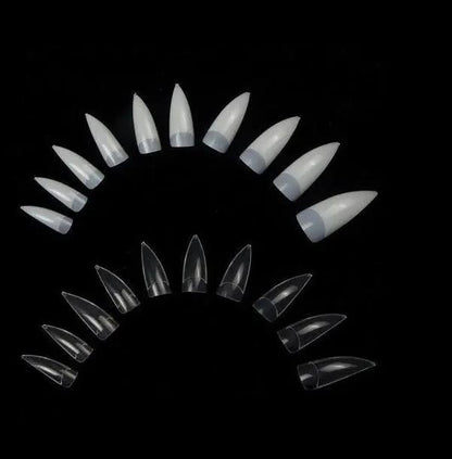 Coco French Tips – Capsules Longues Pointues Naturelles & Transparentes (Boîte de 100 pièces) PINK COCO