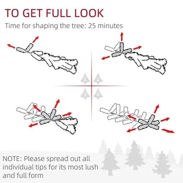 6ft Flocked Pencil Christmas Tree – Slim Snowy Tree with 479 Tips & Metal Base | Pink Coco Décor - pinkcoco