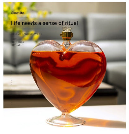 Bouteille de Vin Cœur en Verre – Bocal de Fermentation 1000 ml | Pink Coco Home