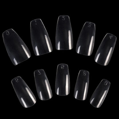 Coco Ballerina Nails – Faux Ongles Longs Forme Caisse / Ballerine Pleine Couverture (100 ou 600 pièces) PINK COCO