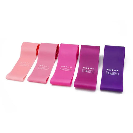 Resistance Bands Set – 5 niveaux de résistance pour Yoga & Fitness PINK COCO