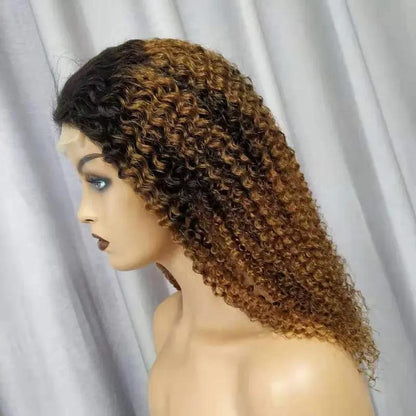 Perruque en Cheveux Naturels Bouclés – Lace Front Kinky Curly Longue PINK COCO
