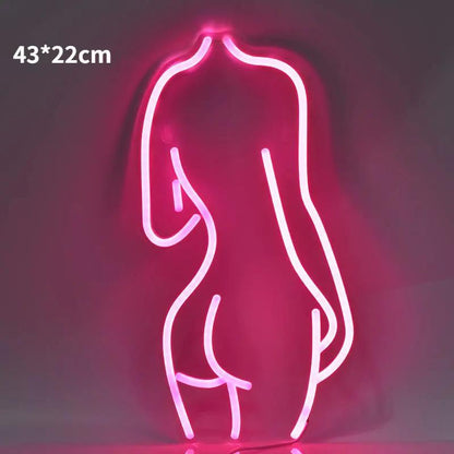 Pink Coco GlowLine — Néon mural LED décoratif en acrylique lumineux PINK COCO