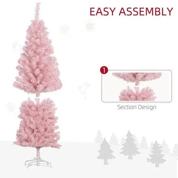 Sapin de Noël Rose 5 pi – Design Élégant et Facile à Monter | Pink Coco pinkcoco