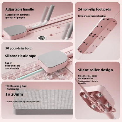 Multifunctional Pilates Fitness Board – Planche de Fitness Polyvalente à Domicile PINK COCO