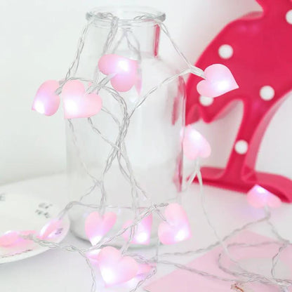 Coco LoveString — Guirlande lumineuse à cœurs en tissu INS PINK COCO