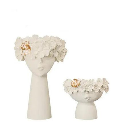 Office Carmona Resin Vase – European Style Character Decoration | Pink Coco - pinkcoco