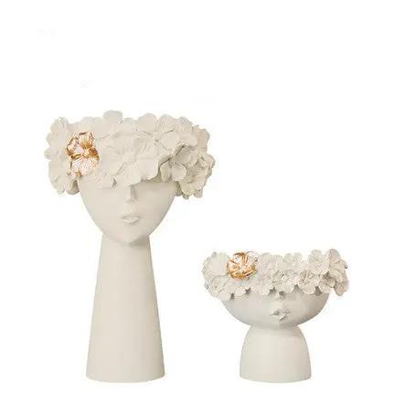 Office Carmona Resin Vase – European Style Character Decoration | Pink Coco - pinkcoco