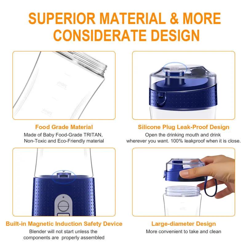 Mixeur Portable Sans Fil – Mini Blender à Jus Rechargeable 380ml PINK COCO