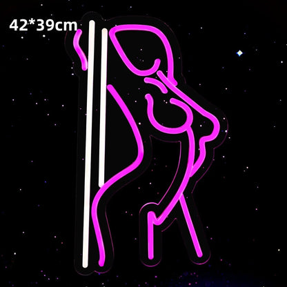 Pink Coco GlowLine — Néon mural LED décoratif en acrylique lumineux PINK COCO