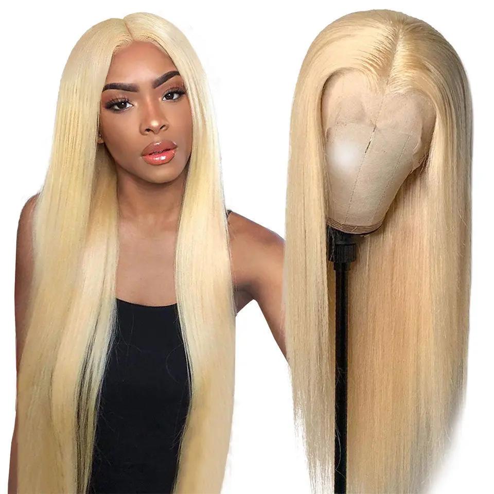 Perruque Lace Front Cheveux Naturels STW 613# – Blond Platine, Fait Main PINK COCO