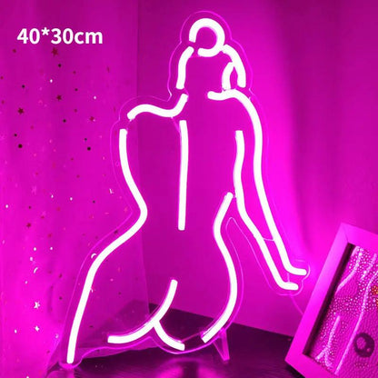 Pink Coco GlowLine — Néon mural LED décoratif en acrylique lumineux PINK COCO
