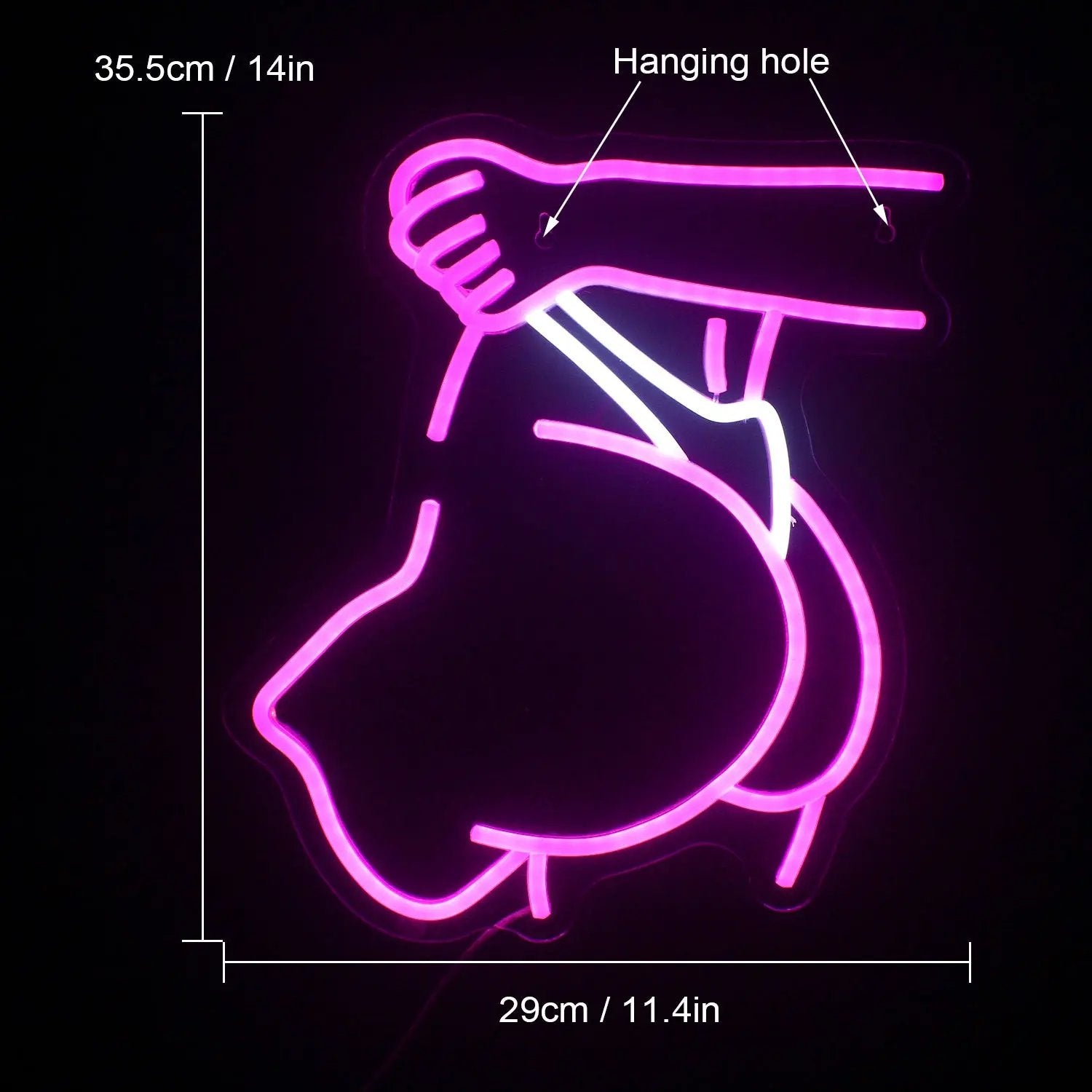Coco GlowBar — Néon LED décoratif en forme de silhouette féminine PINK COCO
