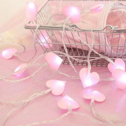 Coco LoveString — Guirlande lumineuse à cœurs en tissu INS PINK COCO