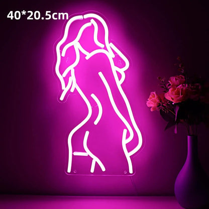 Pink Coco GlowLine — Néon mural LED décoratif en acrylique lumineux PINK COCO