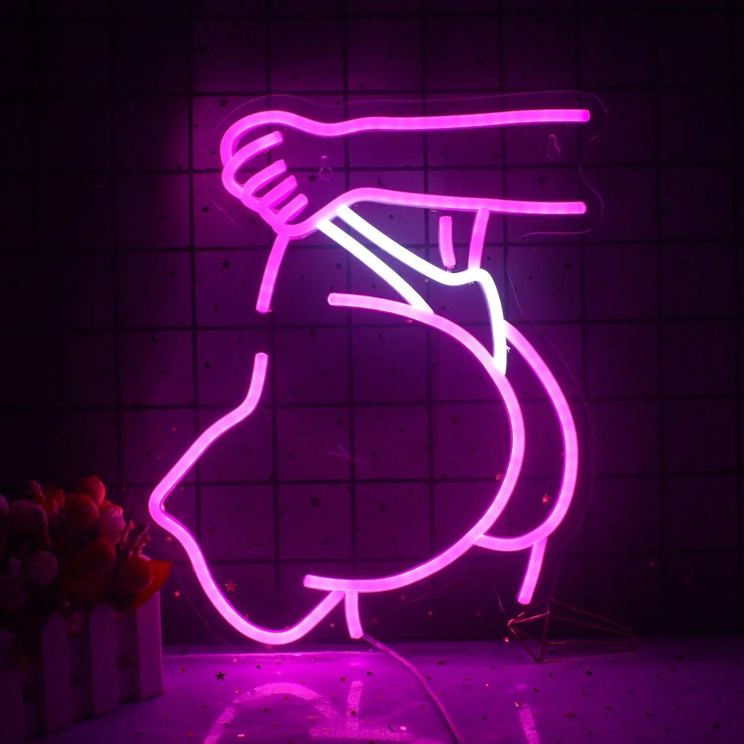 Coco GlowBar — Néon LED décoratif en forme de silhouette féminine PINK COCO