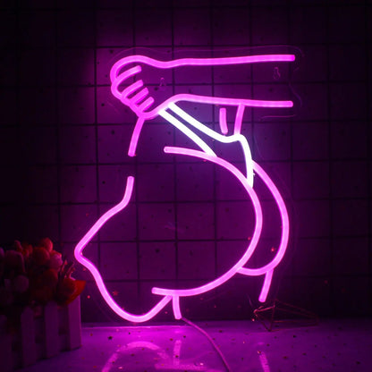 Coco GlowBar — Néon LED décoratif en forme de silhouette féminine PINK COCO