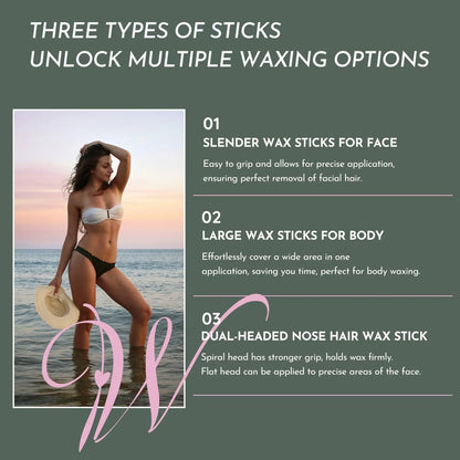Coco Waxing Kit – Coffret Complet 56 Pièces d’Épilation Professionnelle avec Chauffe-Cire, Perles et Soin Post-Épilation PINK COCO