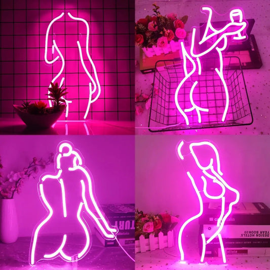 Pink Coco GlowLine — Néon mural LED décoratif en acrylique lumineux PINK COCO