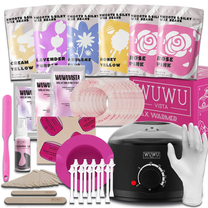 Coco Waxing Kit – Coffret Complet 56 Pièces d’Épilation Professionnelle avec Chauffe-Cire, Perles et Soin Post-Épilation PINK COCO