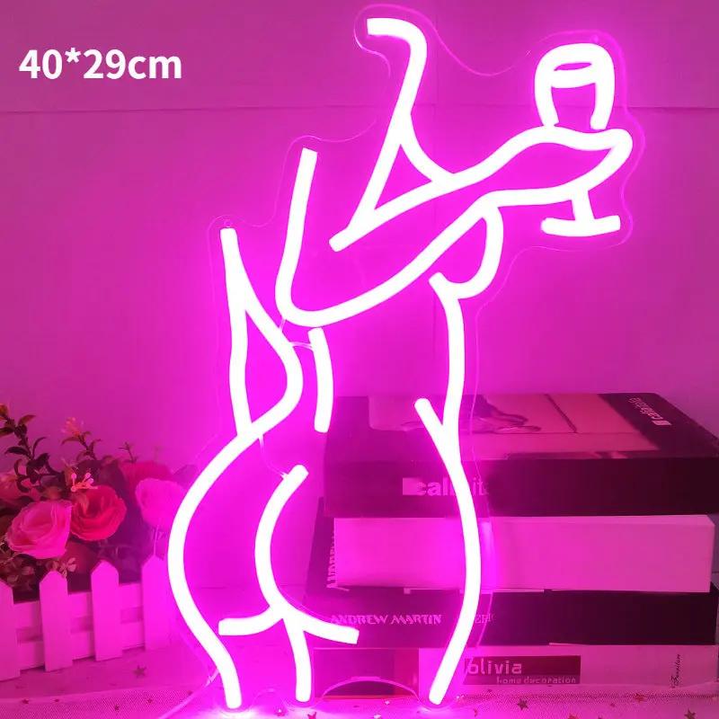 Pink Coco GlowLine — Néon mural LED décoratif en acrylique lumineux PINK COCO