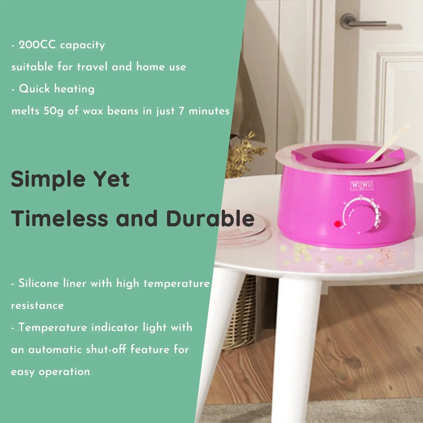 Coco Waxing Kit – Coffret Complet 56 Pièces d’Épilation Professionnelle avec Chauffe-Cire, Perles et Soin Post-Épilation PINK COCO