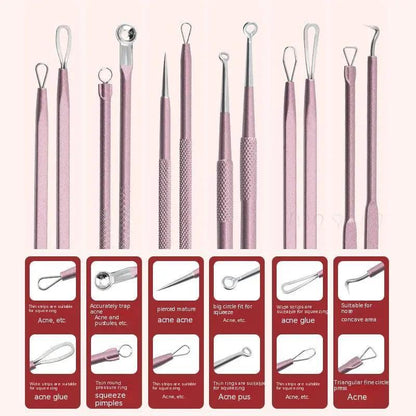 Coco Acne Care Set – Kit de 10 Aiguilles Anti-Imperfections avec Boîtier en Aluminium PINK COCO