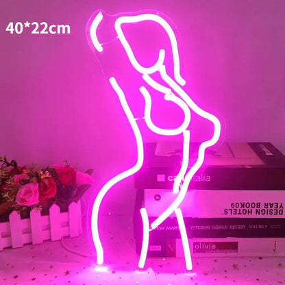 Pink Coco GlowLine — Néon mural LED décoratif en acrylique lumineux PINK COCO