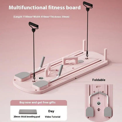 Multifunctional Pilates Fitness Board – Planche de Fitness Polyvalente à Domicile PINK COCO