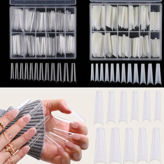 Coco French Denim Tips – Coffret de 240 Capsules Longues Transparentes et Naturelles Sans Marque PINK COCO